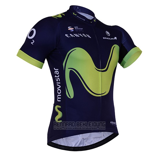 2017 Fahrradbekleidung Movistar Shwarz Trikot Kurzarm und Tragerhose - zum Schließen ins Bild klicken